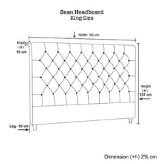 Bed Head King Size French Provincial Headboard Upholsterd Fabric Beige