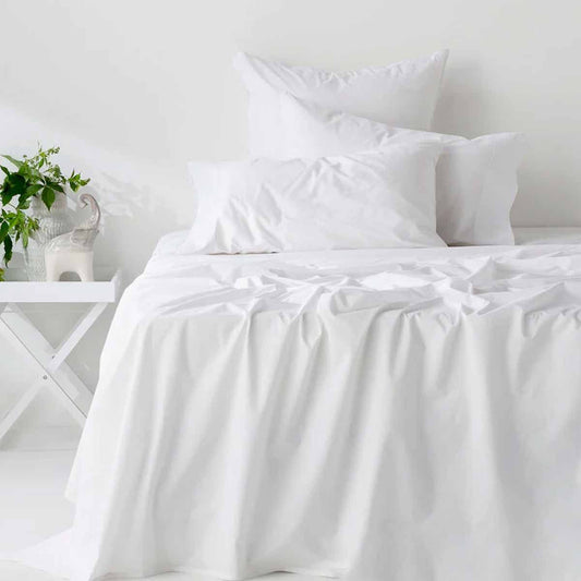 400TC Organic Cotton Premium White Sheet Set Long-Staple Commercial-Grade Durability Mega King