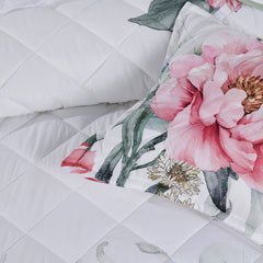 Bianca Coleraine White Floral Printed Bedspread Set Double