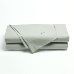 Bianca Heston Cotton Percale Sheet Set Silver Long Single