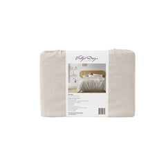 Vintage Design Homewares Natural French Linen Quilt Cover Set Super King