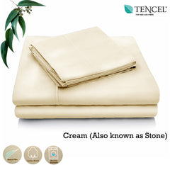 Accessorize Tencel Cotton Blend Sheet Set Cream (Also Known as Stone) Single