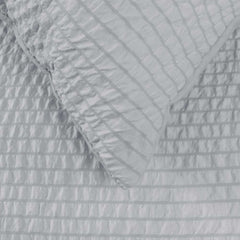 Ardor Ingrid Silver Seersucker Stripe Quilt Cover Set King