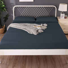 Ramesses 1000TC Linen Bamboo Fitted Sheet Combo Set Charcoal Double