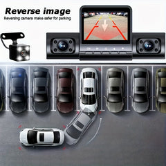 4-Channel 360° Panoramic 1080P HD Dash Cam Comes With 32GB TF Card