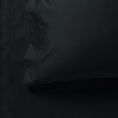 1000TC Ultra Soft Double Size Bed Black Flat & Fitted Sheet Set