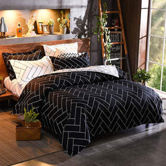 Black&White King Size Duvet Quilt Cover Set