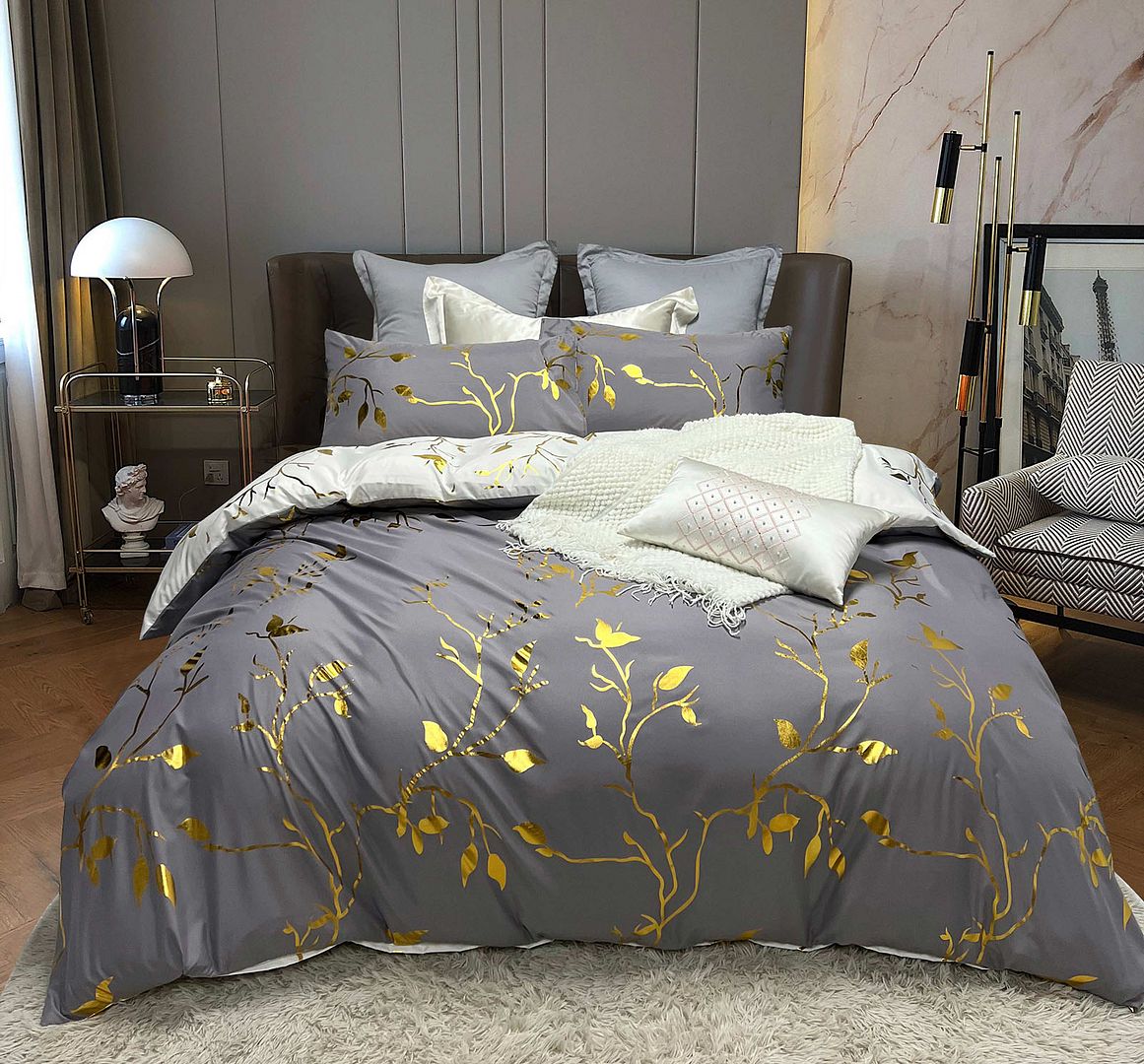 Reversible Design Super King Size White Duvet Quilt Cover Set