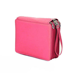 168 Slots Large Capacity Pencil Case Foldable Pen Bag Make Up Storage Organizer - Purple