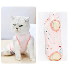 Pet Cat Postoperative Recovery Suit Pet Surgery Clothing Sterilization Weaning Pink - S（ Bust: 33cm Length: 21cm）
