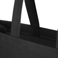 100PCS Reusable Non Woven Shopping Bags Eco Friendly Washable Tote Bags Black - 41X35X12CM