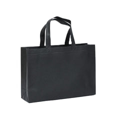 100PCS Reusable Non Woven Shopping Bags Eco Friendly Washable Tote Bags Black - 41X35X12CM