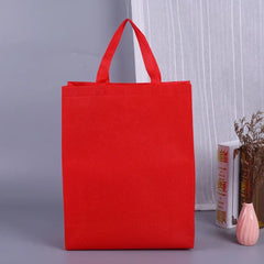 100PCS Reusable Non Woven Shopping Bags Eco Friendly Washable Tote Bags Red - 41X35X12CM