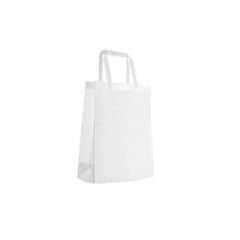 100PCS Reusable Non Woven Shopping Bags Eco Friendly Washable Tote Bags White - 41X35X12CM