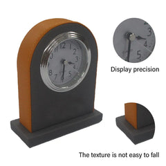Classic Hotel Alarm Clock Quartz Movement Faux Leather Design with Clear Display - Orange