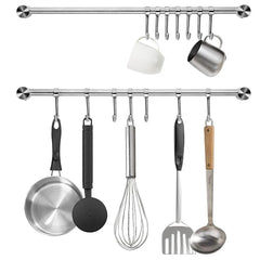 2PCS 304 Stainless Steel Bathroom Towel Hook Wall Mounted Clothes Kitchen Hanger