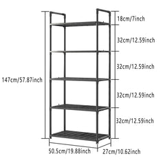 5Tiers Pot Storage Rack Pan Stand Saucepan Holder Cookware Organizer for Kitchen - White