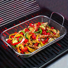 Stainless Steel Square Barbecue Basket Multifunctional Tray Grilling Vegetables