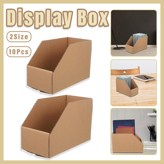 10pcs Slanted Display Boxes for Sorting Organising Storage Containers Organizer - 60cm x 30cm x 20cm