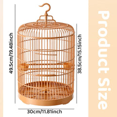 Luxury Portable Bird Cage Round Design Travel Pet Carrier for Small Birds