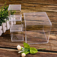 10pcs Clear Acrylic Plastic Boxes Square Storage Containers for Food  Small Item - 10pcs-85-85-85