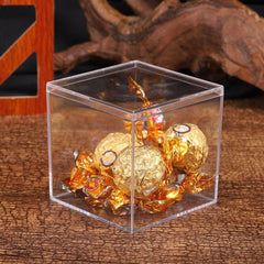10pcs Clear Acrylic Plastic Boxes Square Storage Containers for Food  Small Item - 10pcs-85-85-85
