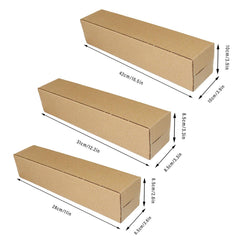 50pcs Long Strip Carton Flat Square Durable Shipping Boxes for Packaging Storage - 10cm x 10cm x 42cm