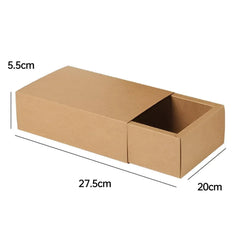 Kraft Paper Drawer Box Packaging Gift Storage Organiser Small Kraft Boxes - 25x8x4cm