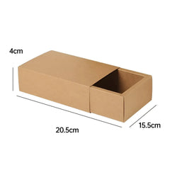 Kraft Paper Drawer Box Packaging Gift Storage Organiser Small Kraft Boxes - 25x8x4cm