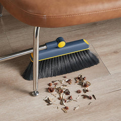 Folding Broom Dustpan Set Rotating Household Sweeping Hair Removal Cleaning Tool - White