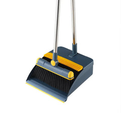 Folding Broom Dustpan Set Rotating Household Sweeping Hair Removal Cleaning Tool - White