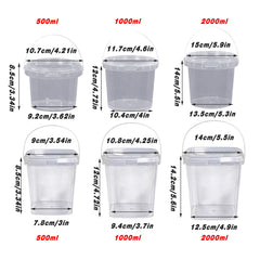 20pcs Plastic Round Bucket with Lid Transparent Portable Storage Gift Container - Round 1000ml