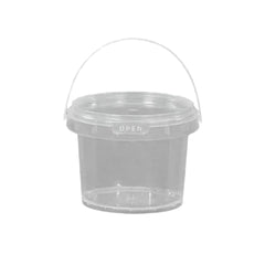 20pcs Plastic Round Bucket with Lid Transparent Portable Storage Gift Container - Round 1000ml