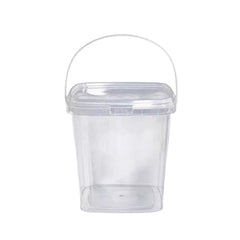20pcs Plastic Round Bucket with Lid Transparent Portable Storage Gift Container - Round 1000ml