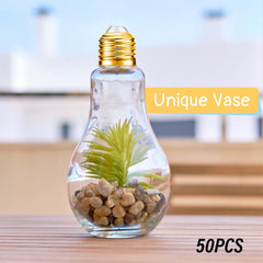 50PCS 100ML Transparent Bulb Bottle Plastic Candy Jar Storage Container Reusable
