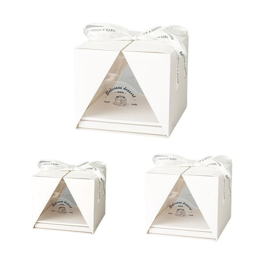 10x Clear Cake Box Set 4 6 8 Inch Durable Versatile Display Packaging Containers - 10pcs-8inch