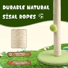 Cat Scratching Coconut Tree Kitten Post Sisal Covered Scratcher Pole Toy 32/38cm - M