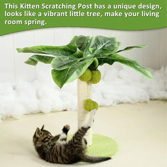 Cat Scratching Coconut Tree Kitten Post Sisal Covered Scratcher Pole Toy 32/38cm - M