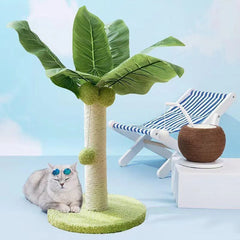 Cat Scratching Coconut Tree Kitten Post Sisal Covered Scratcher Pole Toy 32/38cm - M