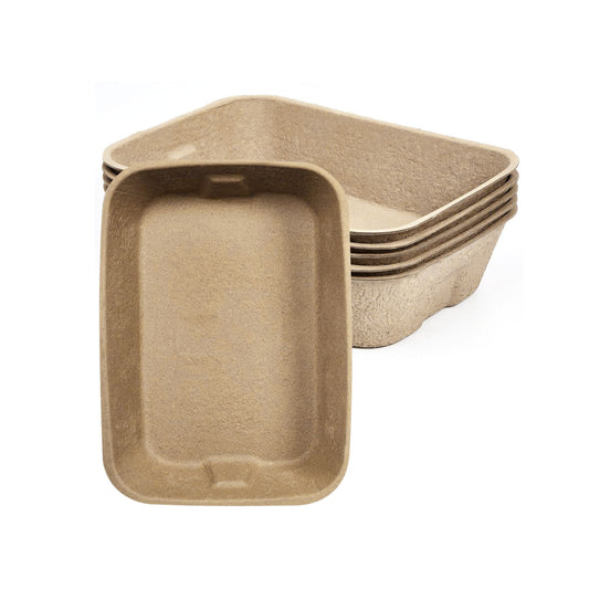 10pcs Disposable Litter Box Pulp Degradable Pet Tray Travel Portable Eco Use