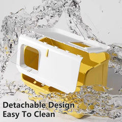 Large Fully Enclosed Cat Litter Box with Lid Odor Control Litter Pan for Cats - Green