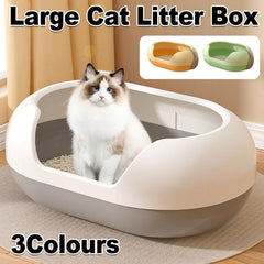 Large Semi Closed Cat Litter Box Covered Litter Pan for Cats Easy Clean Design - Orange
