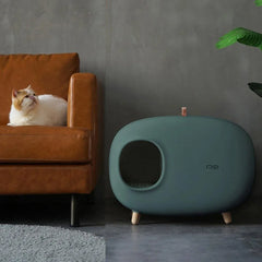 Cat Litter Box Semi-closed Cat Supplies Cat Toilet Drawer Large Cat Litter Box - White