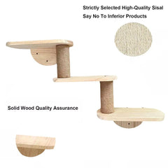 Solid Wood Wall Mounted Cat Climbing Tree Rack Platform Space Capsule Bed Shelf