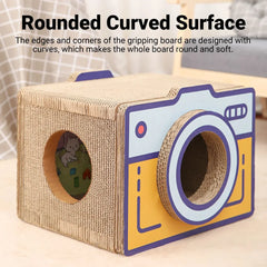 Cat Scratcher Bed Retro Camera Design Corrugated Cardboard Cat Nest Pet House