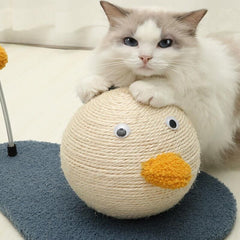 Cat Scratching Post Toy with Ball Claw Grinding Rope Tree for Indoor Play - Large