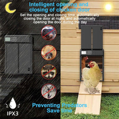 Automatic Induction Electric Stainless Steel Coop Door Intelligent Timer Control