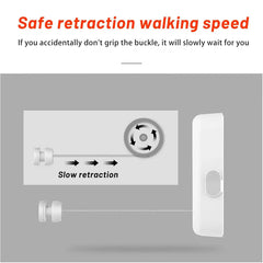 Invisible Clothesline Indoor Drying Rope Wall Mounted Laundry Retractable Line - Grey