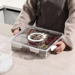 Portable Household Kitchen Refrigerator Storage Box Food Organizer Fresh Keeper - Black