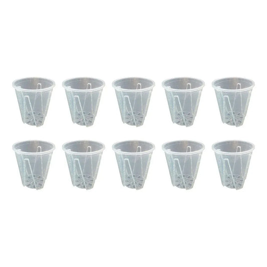10xClear Plastic Orchid Pots with Holes for Phalaenopsis Root Aeration